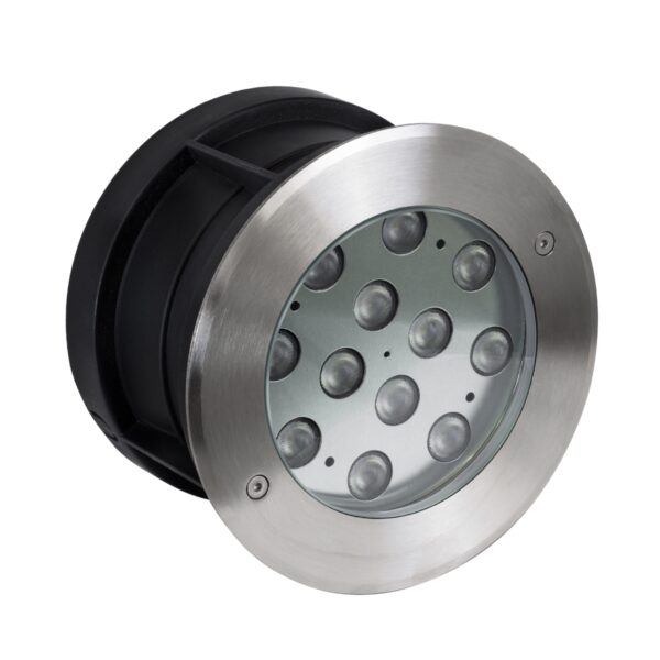 GloboStar® UNDERWATER-TUNI 90421 Υποβρύχιο Χωνευτό Φωτιστικό Σποτ Ειδικό για Σιντριβάνια LED 12W 1200lm 30° DC 24V Αδιάβροχο IP68 Φ18 x Υ11cm Ψυχρό Λευκό 6000K – Ανοξείδωτο Ατσάλι – 3 Years Warranty