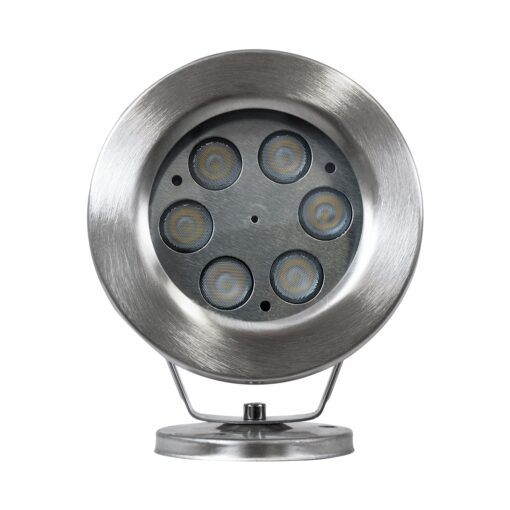GloboStar® UNDERWATER-DEDY 90426 Υποβρύχιο Επιφανειακό Φωτιστικό Σποτ Ειδικό για Σιντριβάνια – Πισίνες – Τζακούζι LED 6W 540lm 30° DC 24V Αδιάβροχο IP68 Μ12 x Π7.5 x Υ14.5cm Θερμό Λευκό 2700K – Ανοξείδωτο Ατσάλι SS304 – 3 Years Warranty