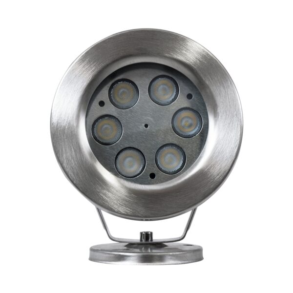 GloboStar® UNDERWATER-DEDY 90426 Υποβρύχιο Επιφανειακό Φωτιστικό Σποτ Ειδικό για Σιντριβάνια – Πισίνες – Τζακούζι LED 6W 540lm 30° DC 24V Αδιάβροχο IP68 Μ12 x Π7.5 x Υ14.5cm Θερμό Λευκό 2700K – Ανοξείδωτο Ατσάλι SS304 – 3 Years Warranty