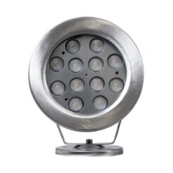 GloboStar® UNDERWATER-DENIS 90431 Υποβρύχιο Επιφανειακό Φωτιστικό Σποτ Ειδικό για Σιντριβάνια – Πισίνες – Τζακούζι LED 12W 1020lm 30° DC 24V Αδιάβροχο IP68 Μ14.5 x Π7 x Υ17cm RGBW DMX512 – Ανοξείδωτο Ατσάλι SS304 – 3 Years Warranty