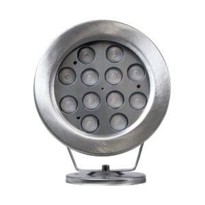 GloboStar® UNDERWATER-DENIS 90431 Υποβρύχιο Επιφανειακό Φωτιστικό Σποτ Ειδικό για Σιντριβάνια – Πισίνες – Τζακούζι LED 12W 1020lm 30° DC 24V Αδιάβροχο IP68 Μ14.5 x Π7 x Υ17cm RGBW DMX512 – Ανοξείδωτο Ατσάλι SS304 – 3 Years Warranty