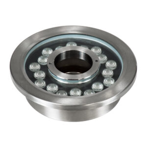 GloboStar® UNDERWATER-DENIS 90443 Υποβρύχιο Χωνευτό Φωτιστικό Σποτ Ειδικό για Σιντριβάνια – Πισίνες – Τζακούζι LED 18W 1530lm 30° DC 24V Αδιάβροχο IP68 Φ21.5 x Υ8cm RGBW DMX512 – Ανοξείδωτο Ατσάλι SS304 – 3 Years Warranty