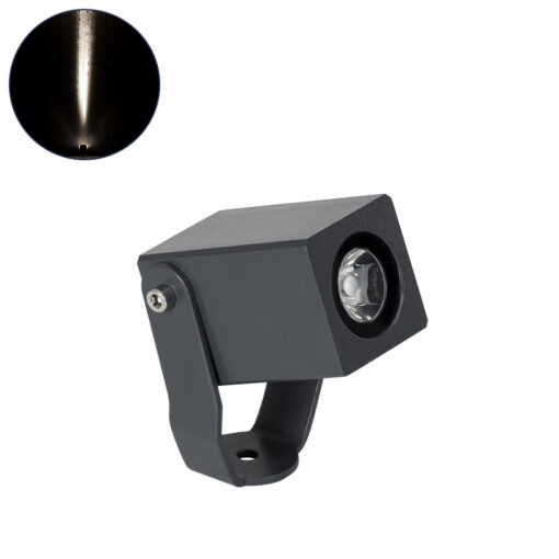 GloboStar® TREELIGHT-TREEMARO 90473 Σποτ Φωτισμού Ειδικό για Φυτά – Δέντρα LED 3W 345lm 8° DC 24V Αδιάβροχο IP67 Μ3.5 x Π6.4 x Υ10cm Φυσικό Λευκό 4500K – Γκρι Ανθρακί – 3 Years Warranty