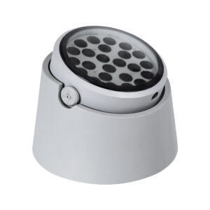 GloboStar® FLOOD-RANA 90489 Κινούμενος Προβολέας – Σποτ Φωτισμού Wall Washer για Φωτισμό Κτιρίων LED 36W 3240lm 5° DC 24V Αδιάβροχο IP67 Φ26.5 x Υ20cm Θερμό Λευκό 2700K – Γκρι – 3 Χρόνια Εγγύηση