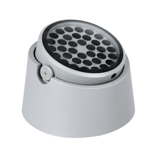 GloboStar® FLOOD-RANA 90492 Κινούμενος Προβολέας – Σποτ Φωτισμού Wall Washer για Φωτισμό Κτιρίων LED 60W 5700lm 5° DC 24V Αδιάβροχο IP67 Φ30 x Υ21cm Φυσικό Λευκό 4500K – Γκρι – 3 Years Warranty