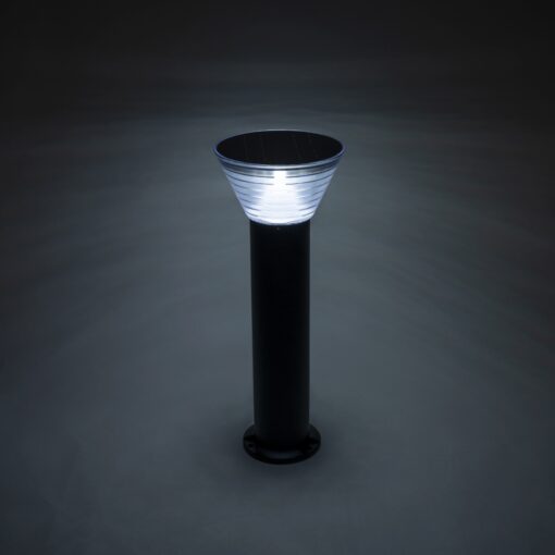 GloboStar® VEGGIE 90525 Αυτόνομο Ηλιακό Φωτιστικό Κήπου – Κολωνάκι Αρχιτεκτονικού Φωτισμού Εξωτερικού Χώρου LED 10W 330lm 120° με Ενσωματωμένο Φωτοβολταϊκό Panel 6V 2W & Επαναφορτιζόμενη Μπαταρία Li-ion 3.2V 1800mAh με Αισθητήρα Ημέρας-Νύχτας – Αδιάβροχο IP65 – Σώμα Αλουμινίου & ABS – Φ23 x Υ60cm – Ψυχρό Λευκό 6000K – Μαύρο – 2 Χρόνια Εγγύηση