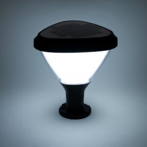 GloboStar® NATURE 90532 Αυτόνομο Ηλιακό Φωτιστικό Κήπου – Κολωνάκι Αρχιτεκτονικού Φωτισμού Εξωτερικού Χώρου LED 10W 330lm 120° με Ενσωματωμένο Φωτοβολταϊκό Panel 6V 2W & Επαναφορτιζόμενη Μπαταρία Li-ion 3.2V 1800mAh με Αισθητήρα Ημέρας-Νύχτας – Αδιάβροχο IP65 – Σώμα Αλουμινίου & ABS – Μ26 x Π26 x Υ30cm – Ψυχρό Λευκό 6000K – Μαύρο – 2 Χρόνια Εγγύηση