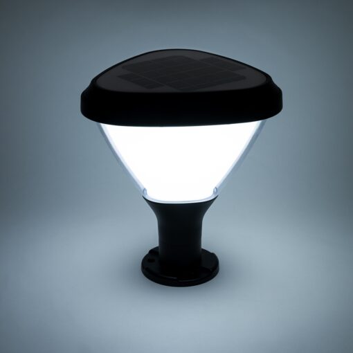 GloboStar® NATURE 90532 Αυτόνομο Ηλιακό Φωτιστικό Κήπου – Κολωνάκι Αρχιτεκτονικού Φωτισμού Εξωτερικού Χώρου LED 10W 330lm 120° με Ενσωματωμένο Φωτοβολταϊκό Panel 6V 2W & Επαναφορτιζόμενη Μπαταρία Li-ion 3.2V 1800mAh με Αισθητήρα Ημέρας-Νύχτας – Αδιάβροχο IP65 – Σώμα Αλουμινίου & ABS – Μ26 x Π26 x Υ30cm – Ψυχρό Λευκό 6000K – Μαύρο – 2 Χρόνια Εγγύηση