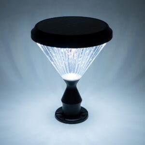 GloboStar® SHARP 90533 Αυτόνομο Ηλιακό Φωτιστικό Κήπου – Κολωνάκι Αρχιτεκτονικού Φωτισμού Εξωτερικού Χώρου LED 10W 330lm 120° με Ενσωματωμένο Φωτοβολταϊκό Panel 6V 2W & Επαναφορτιζόμενη Μπαταρία Li-ion 3.2V 1800mAh με Αισθητήρα Ημέρας-Νύχτας – Αδιάβροχο IP65 – Σώμα Αλουμινίου & ABS – Φ26 x Υ33cm – Ψυχρό Λευκό 6000K – Μαύρο – 2 Χρόνια Εγγύηση