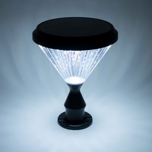 GloboStar® SHARP 90533 Αυτόνομο Ηλιακό Φωτιστικό Κήπου – Κολωνάκι Αρχιτεκτονικού Φωτισμού Εξωτερικού Χώρου LED 10W 330lm 120° με Ενσωματωμένο Φωτοβολταϊκό Panel 6V 2W & Επαναφορτιζόμενη Μπαταρία Li-ion 3.2V 1800mAh με Αισθητήρα Ημέρας-Νύχτας – Αδιάβροχο IP65 – Σώμα Αλουμινίου & ABS – Φ26 x Υ33cm – Ψυχρό Λευκό 6000K – Μαύρο – 2 Χρόνια Εγγύηση