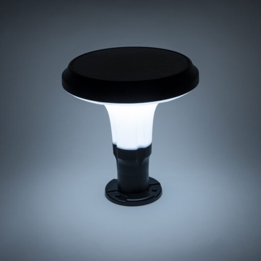 GloboStar® WHISPER 90535 Αυτόνομο Ηλιακό Φωτιστικό Κήπου – Κολωνάκι Αρχιτεκτονικού Φωτισμού Εξωτερικού Χώρου LED 10W 330lm 120° με Ενσωματωμένο Φωτοβολταϊκό Panel 6V 2W & Επαναφορτιζόμενη Μπαταρία Li-ion 3.2V 1800mAh με Αισθητήρα Ημέρας-Νύχτας – Αδιάβροχο IP65 – Σώμα Αλουμινίου & ABS – Φ25 x Υ28cm – Ψυχρό Λευκό 6000K – Μαύρο – 2 Χρόνια Εγγύηση