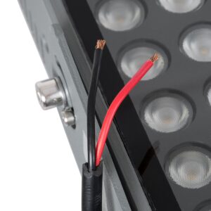 GloboStar® FLOOD-ZANA 90558 Προβολέας Wall Washer για Φωτισμό Κτιρίων LED 100W 9000lm 30° DC 24V Αδιάβροχο IP65 Μ45.5 x Π28 x Υ10cm Θερμό Λευκό 2700K – Γκρι Ανθρακί – 3 Years Warranty