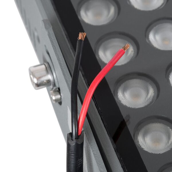 GloboStar® FLOOD-ZANA 90558 Προβολέας Wall Washer για Φωτισμό Κτιρίων LED 100W 9000lm 30° DC 24V Αδιάβροχο IP65 Μ45.5 x Π28 x Υ10cm Θερμό Λευκό 2700K – Γκρι Ανθρακί – 3 Years Warranty