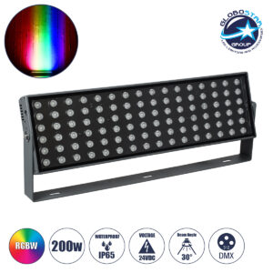 GloboStar® FLOOD-ZANA 90561 Προβολέας Wall Washer για Φωτισμό Κτιρίων LED 200W 17000lm 30° DC 24V Αδιάβροχο IP65 Μ70 x Π29 x Υ10cm RGBW DMX512 – Γκρι Ανθρακί – 3 Years Warranty