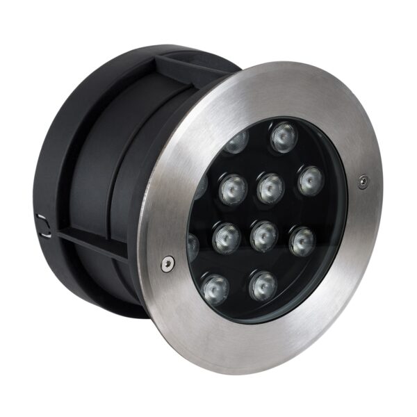 GloboStar® UNDERWATER-JULIA 90568 Υποβρύχιο Χωνευτό Φωτιστικό Σποτ Ειδικό για Σιντριβάνια LED 12W 1080lm 15° DC 24V Αδιάβροχο IP68 Φ18 x Υ11.2cm Θερμό Λευκό 2700K – Ανοξείδωτο Ατσάλι – 3 Years Warranty