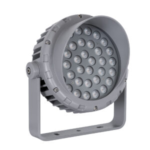 GloboStar® FLOOD-MENA 90337 Προβολέας Wall Washer με Αντιθαμβωτική Γρίλια για Φωτισμό Κτιρίων LED 36W 3060lm 30° AC 220-240V Αδιάβροχο IP67 L23.5 x W17.5 x H25.5cm Αρχιτεκτονικό Πορτοκαλί 2200K – Γκρι Ανθρακί – 3 Years Warranty