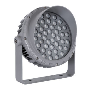 GloboStar® FLOOD-MENA 90338 Προβολέας Wall Washer με Αντιθαμβωτική Γρίλια για Φωτισμό Κτιρίων LED 48W 4080lm 30° AC 220-240V Αδιάβροχο IP67 L26 x W20 x H28.5cm Αρχιτεκτονικό Πορτοκαλί 2200K – Γκρι Ανθρακί – 3 Years Warranty