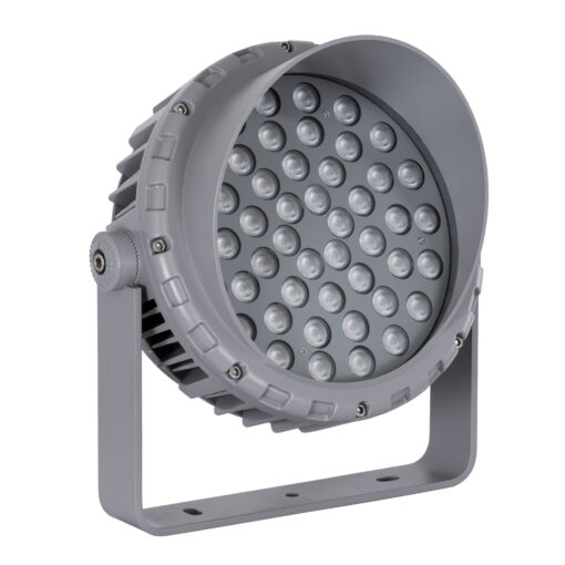 GloboStar® FLOOD-MENA 90338 Προβολέας Wall Washer με Αντιθαμβωτική Γρίλια για Φωτισμό Κτιρίων LED 48W 4080lm 30° AC 220-240V Αδιάβροχο IP67 L26 x W20 x H28.5cm Αρχιτεκτονικό Πορτοκαλί 2200K – Γκρι Ανθρακί – 3 Years Warranty