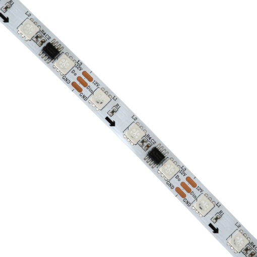 GloboStar® 90589 Digital Pixel Addressable Strip 3 PIN – Ψηφιακή Ταινία LED SMD 5050 14.4W/m 60LED/m 20PIXEL/m SPI/TTL Protocol IC WS2811/UCS16703 1152lm/m 120° DC 12V IP20 RGB – Λευκό Σώμα – Μ5000 x Π10 x Υ2mm – Συσκευασία 5 Μέτρων – 5 Χρόνια Εγγύηση