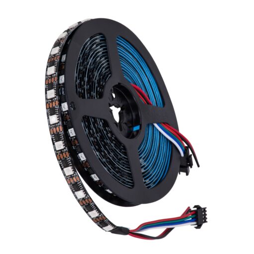 GloboStar® 90604 Digital Pixel Addressable Strip – Ψηφιακή Ταινία LED SMD 5050 14.4W/m 60LED/m 60PIXEL/m SPI/TTL Protocol IC TM1908 1152lm/m 120° DC 12V IP20 RGB – Μαύρο Σώμα – Μ5000 x Π10 x Υ2mm – Συσκευασία 5 Μέτρων – 5 Χρόνια Εγγύηση