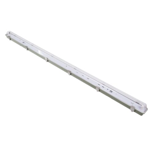 GloboStar® 90614 1 x 150cm T8 Tri-Proof Πλαστικό PC Σκαφάκι με Μεταλλικά Clips για Λάμπα Φθορίου LED Τροφοδοσίας Ενός Άκρου Αδιάβροχο IP65