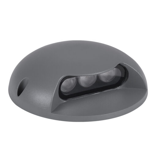 GloboStar® STEP-LUNA 90623 Επιφανειακό Φωτιστικό Σκαλοπατιού – Διαδρόμου LED 3W 345lm 10° DC 24V Αδιάβροχο IP65 Φ12 x Υ3cm Φυσικό Λευκό 4500K – Γκρι Ανθρακί – 3 Χρόνια Εγγύηση