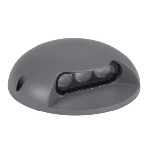 GloboStar® STEP-LUNA 90624 Επιφανειακό Φωτιστικό Σκαλοπατιού – Διαδρόμου LED 6W 600lm 10° DC 24V Αδιάβροχο IP65 Φ12 x Υ3cm Πολύχρωμο RGB DMX512 – Γκρι Ανθρακί – 3 Years Warranty