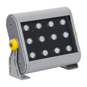 GloboStar® FLOOD-HENA 90641 Προβολέας Wall Washer για Φωτισμό Κτιρίων LED 24W 2400lm 30° DC 24V Αδιάβροχο IP65 Μ22.5 x Π6 x Υ16.5cm Πολύχρωμο RGB DMX512 – Ασημί – 3 Years Warranty