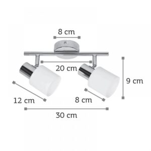 InLight Επιτοίχιο σποτ από μέταλλο σε νίκελ ματ απόχρωση 2XE14 D:30cm (9065-2Φ-Νίκελ Ματ)