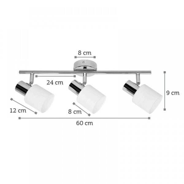 InLight Επιτοίχιο σποτ από μέταλλο σε νίκελ ματ απόχρωση 3XE14 D:60cm (9065-3Φ-Νίκελ Ματ)
