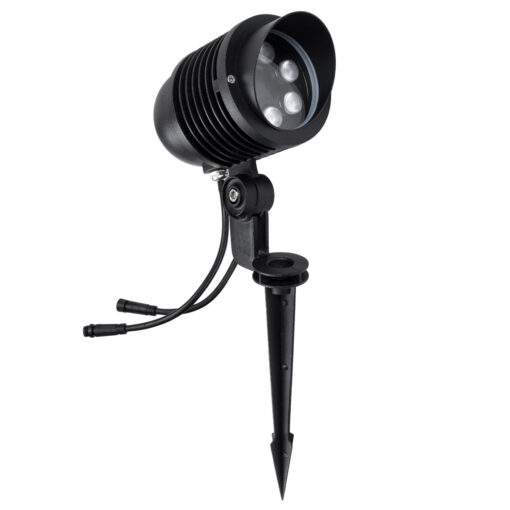 GloboStar® TREELIGHT-LINA 90657 Σποτ Φωτισμού Ειδικό για Φυτά – Δέντρα με Βάση Κήπου / Καρφωτό LED 6W 630lm 30° DC 24V Αδιάβροχο IP65 Μ10.5 x Π18 x Υ40cm Πολύχρωμο RGBW DMX512 – Γκρι Ανθρακί – 3 Years Warranty