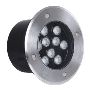 GloboStar® UNDERGROUND-TINA 90669 Χωνευτό Φωτιστικό Σποτ Δαπέδου LED 12W 1260lm 30° DC 24V Αδιάβροχο IP65 Φ16 x Υ9cm Πολύχρωμο RGBW DMX512 – Ανοξείδωτο Ατσάλι – 3 Years Warranty