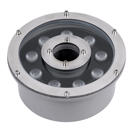 GloboStar® UNDERWATER-FINA 90674 Υποβρύχιο Φωτιστικό Σποτ Ειδικό για Σιντριβάνια LED 9W 990lm 30° DC 24V Αδιάβροχο IP68 Φ16 x Υ8cm Θερμό Λευκό 3000K – Ανοξείδωτο Ατσάλι – 3 Years Warranty