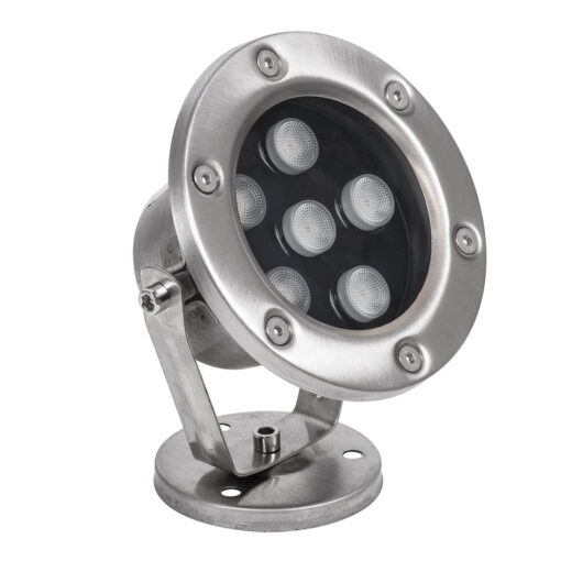 GloboStar® UNDERWATER-DINA 90676 Υποβρύχιο Φωτιστικό Σποτ Ειδικό για Σιντριβάνια LED 6W 660lm 30° DC 24V Αδιάβροχο IP68 Φ12 x Υ14cm Θερμό Λευκό 3000K – Ανοξείδωτο Ατσάλι – 3 Years Warranty