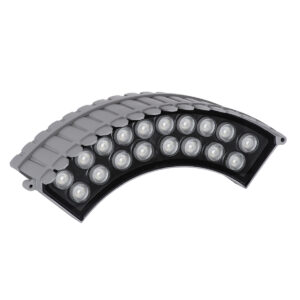 GloboStar® TREELIGHT-JINA 90692 Κυρτή Μπάρα Φωτισμού Wall Washer με Αντιθαμβωτική Γρίλια Ειδική για Φυτά – Δέντρα LED 18W 1530lm 10° DC 24V Αδιάβροχο IP67 L29 x W11 x H10.5cm RGBW DMX512 – Γκρι – 3 Years Warranty