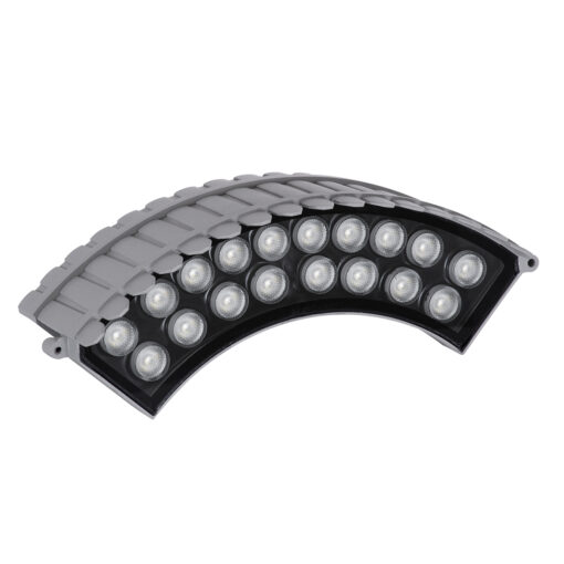 GloboStar® TREELIGHT-JINA 90692 Κυρτή Μπάρα Φωτισμού Wall Washer με Αντιθαμβωτική Γρίλια Ειδική για Φυτά – Δέντρα LED 18W 1530lm 10° DC 24V Αδιάβροχο IP67 L29 x W11 x H10.5cm RGBW DMX512 – Γκρι – 3 Years Warranty