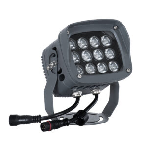 GloboStar® FLOOD-XENA 90699 Προβολέας Wall Washer με Αντιθαμβωτική Γρίλια για Φωτισμό Κτιρίων LED 24W 2040lm 10° DC 24V Αδιάβροχο IP65 L13 x W11 x H15cm RGBW DMX512 – Γκρι Ανθρακί – 3 Years Warranty