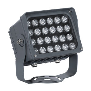 GloboStar® FLOOD-XENA 90700 Προβολέας Wall Washer με Αντιθαμβωτική Γρίλια για Φωτισμό Κτιρίων LED 48W 4080lm 10° DC 24V Αδιάβροχο IP65 L17.5 x W12.5 x H18cm RGBW DMX512 – Γκρι Ανθρακί – 3 Years Warranty