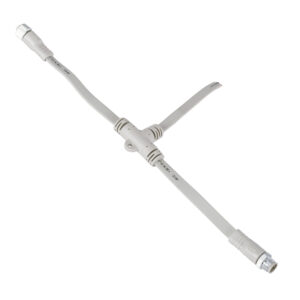 GloboStar® 90702 Ταχυσύνδεσμος Τροφοδοσίας Τύπου T IP65 – 2 Καλώδια +/- σε T DC Power Connector 4 PIN Male για Ένωση 4 PIN Female RGB+RGBW Digital Modules