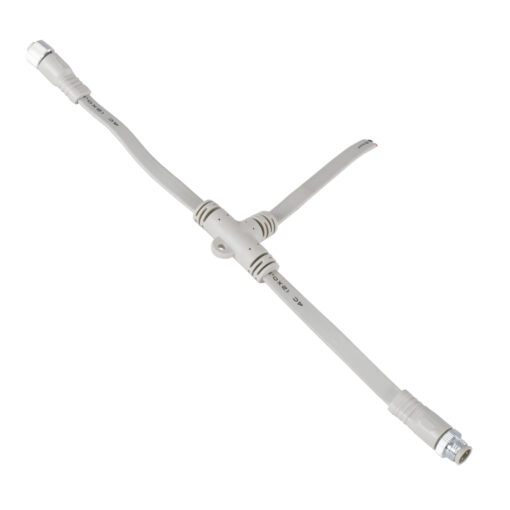 GloboStar® 90702 Ταχυσύνδεσμος Τροφοδοσίας Τύπου T IP65 – 2 Καλώδια +/- σε T DC Power Connector 4 PIN Male για Ένωση 4 PIN Female RGB+RGBW Digital Modules