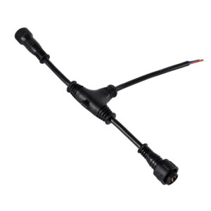 GloboStar® 90707 Ταχυσύνδεσμος Τροφοδοσίας T για Wall Washer και Προβολείς IP65 – 2 Καλώδια +/- σε Power Connector 5 PIN Female & Power Connector 5 PIN Male για Πολύχρωμα RGB+RGBW
