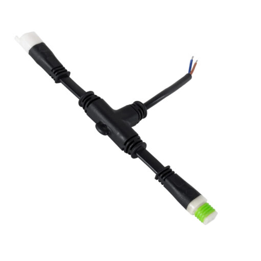 GloboStar® 90709 Ταχυσύνδεσμος Τροφοδοσίας T για Wall Washer Tuber – 2 Καλώδια +/- σε Power Connector 5 PIN Male & Power Connector 5 PIN Female για Πολύχρωμα RGB+RGBW Tuber