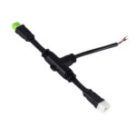 GloboStar® 90711 Ταχυσύνδεσμος Τροφοδοσίας T για Wall Washer Tuber – 2 Καλώδια +/- σε Power Connector 5 PIN Male & Power Connector 5 PIN Female για Πολύχρωμα RGB+RGBW Tuber