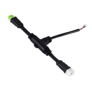 GloboStar® 90711 Ταχυσύνδεσμος Τροφοδοσίας T για Wall Washer Tuber – 2 Καλώδια +/- σε Power Connector 5 PIN Male & Power Connector 5 PIN Female για Πολύχρωμα RGB+RGBW Tuber