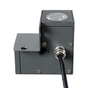 GloboStar® WALLLIGHT-DONA 90731 Αρχιτεκτονικό Επιτοίχιο Γωνιακό Φωτιστικό LED 10W 900lm 10° DC 24V Αδιάβροχο IP66 Μ8 x Π8 x Υ6cm Θερμό Λευκό 2700K – Γκρι Ανθρακί – 3 Χρόνια Εγγύηση