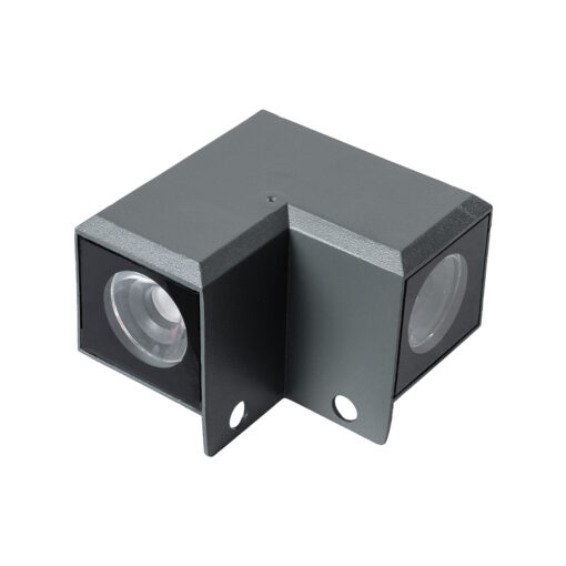 GloboStar® WALLLIGHT-DONA 90732 Αρχιτεκτονικό Επιτοίχιο Γωνιακό Φωτιστικό LED 10W 950lm 10° DC 24V Αδιάβροχο IP66 Μ8 x Π8 x Υ6cm Φυσικό Λευκό 4500K – Γκρι Ανθρακί – 3 Χρόνια Εγγύηση