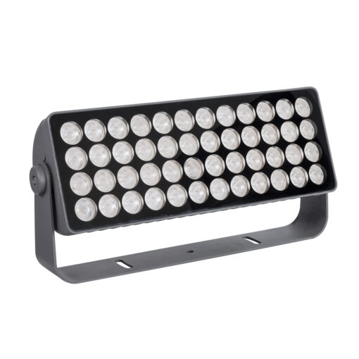 GLOBOSTAR® FLOOD-TURBO 90733 Προβολέας Wall Washer για Φωτισμό Κτιρίων LED 600W 33490lm 15° DC 24V Αδιάβροχο IP65 Μ50 x Π18.5 x Υ12.5cm Πολύχρωμο RGBW DMX512 – Γκρι Ανθρακί – 3 Χρόνια Εγγύηση