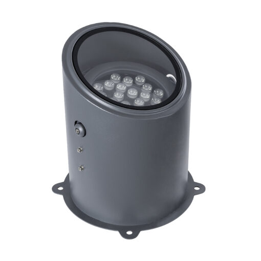 GloboStar® FLOOD-MILO 90737 Κινούμενος Προβολέας – Σποτ Φωτισμού Wall Washer για Φωτισμό Κτιρίων LED 24W 2160lm 10° AC 220-240V Αδιάβροχο IP67 Φ22 x Υ30cm Θερμό Λευκό 2700K – Γκρι Ανθρακί – 3 Χρόνια Εγγύηση