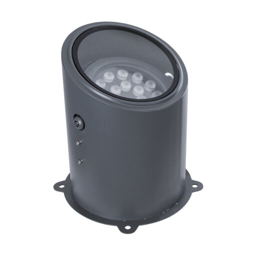 GloboStar® FLOOD-MILO 90739 Κινούμενος Προβολέας – Σποτ Φωτισμού Wall Washer για Φωτισμό Κτιρίων LED 24W 2040lm 10° DC 24V Αδιάβροχο IP67 Φ22 x Υ30cm RGBW DMX512 – Γκρι Ανθρακί – 3 Χρόνια Εγγύηση