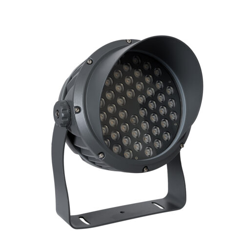 GloboStar® FLOOD-DIMO 90743 Προβολέας Wall Washer με Αντιθαμβωτική Γρίλια για Φωτισμό Κτιρίων LED 54W 4860lm 10° AC 220-240V Αδιάβροχο IP67 Μ26 x Π28 x Υ35cm Θερμό Λευκό 2700K – Γκρι Ανθρακί – 3 Χρόνια Εγγύηση